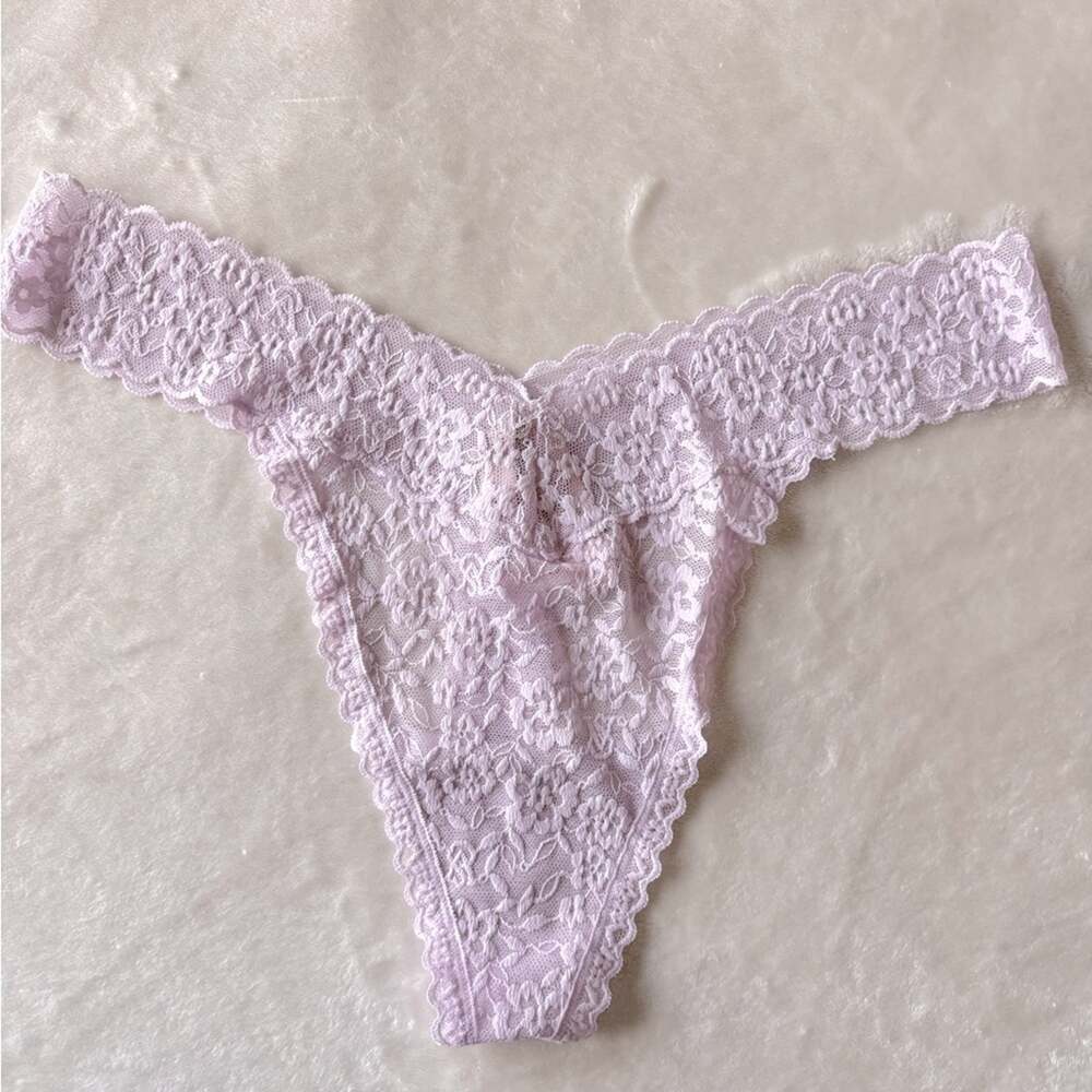 Victorias Secret The Lacie Lace Thong Panty Delicate Violet size XXL
